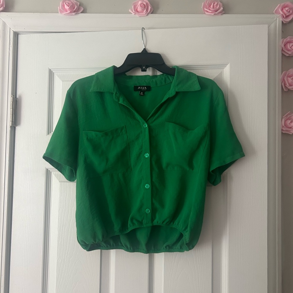 H&M Vibrant Green Button-Down Shirt